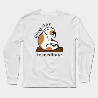 Cute Bulldog Yoga Long Sleeve T-Shirt